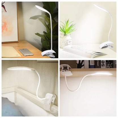 ST-8030 Clip-on Touch Control Reading LED Light Flexible Gooseneck Clamp Lamp with 3 Brightness Modes