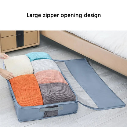 MOHO&HOME MDJ-6185 Bed Bottom Storage Bag Transparent Foldable Oxford Cloth Quilt Clothing Organizing Box