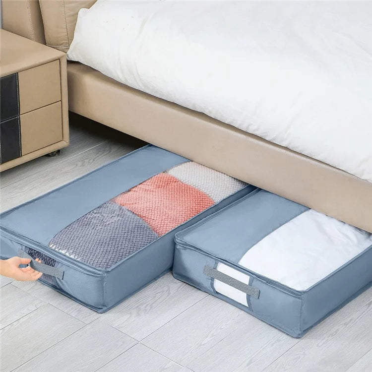 MOHO&HOME MDJ-6185 Bed Bottom Storage Bag Transparent Foldable Oxford Cloth Quilt Clothing Organizing Box