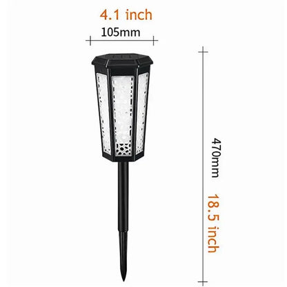 DS019 Hexagonal Hollow-Out Solar Powered Stake LED Lamp Home Yard Lawn Light with Warm Light+RGB