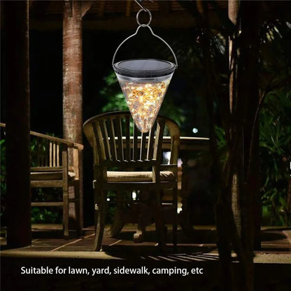 DS006 Outdoor Patio Party Lamp Solar Powered Hanging Jar Light Lantern Lamp Wedding Christmas Decoration