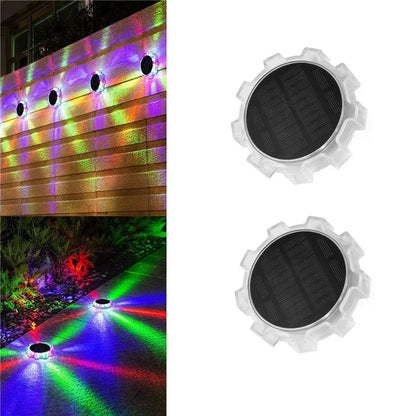 DSL188 2Pcs Motion Sensor Solar Powered Garden Ground Light with RGB Light