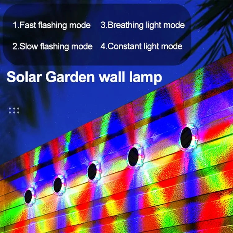 DSL188 2Pcs Motion Sensor Solar Powered Garden Ground Light with RGB Light