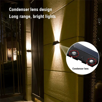 YH0616 2PCS Waterproof Porch Wall Hanging Light Solar Powered Outdoor Lamp