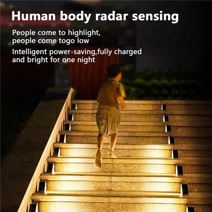 2Pcs Solar Step Lights for Outside Warm Solar Stair Lights Long-lasting Brightness Enhanced Battery