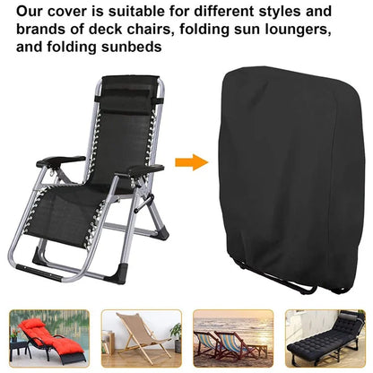 94x34x96cm Outdoors Folding Chair Cover Oxford Cloth Waterproof Patio Furniture Dust Cover