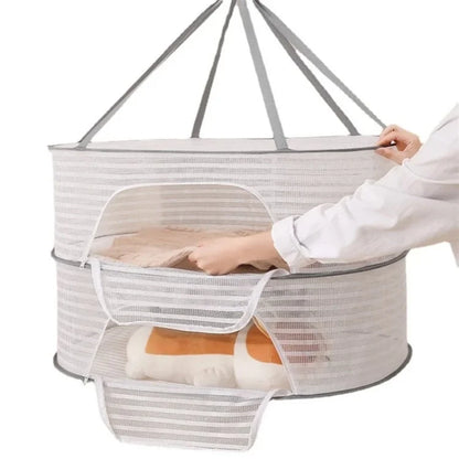 50x70CM Polyester + Steel Wire Drying Rack 2 Layers Hanging Net Food Dry Net Sweater Drying Rack