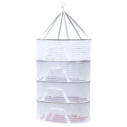 4 Layers Drying Rack Hanging Mesh 40x60CM Polyester + Steel Wire Net for Fishes, Fruits, Clothes