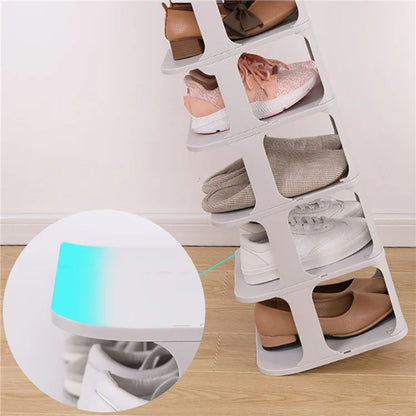 ZY-GA070 6PCS Home Entrance Passage Shoe Organizer PP Shoe Storage Box (7 Layers)