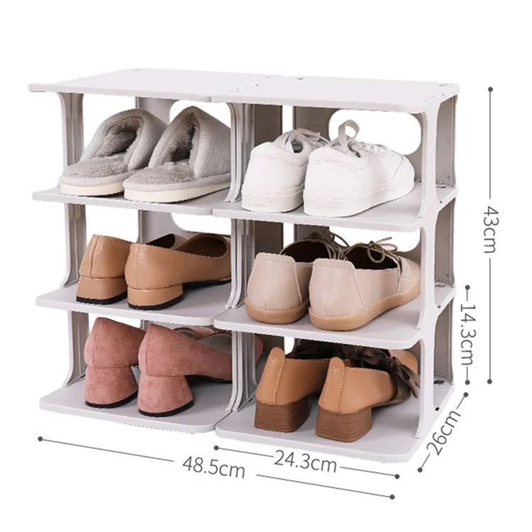 ZY-GA070 6PCS Home Entrance Passage Shoe Organizer PP Shoe Storage Box (7 Layers)