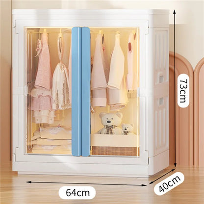 ZY-HE043 150L HIPS+PP Foldable Wardrobe Kids Clothes Organizer Home Small Wardrobe