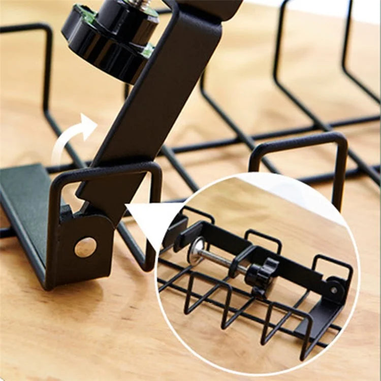 No Drill to Desk Cable Management Tray Cable Racks Under Desk Cable Organizer, Size: S