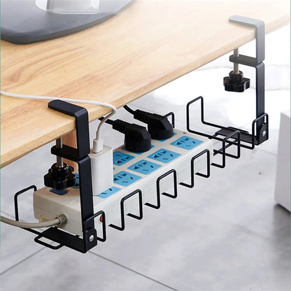 No Drill to Desk Cable Management Tray Cable Racks Under Desk Cable Organizer, Size: S