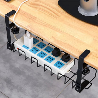 No Drill to Desk Cable Management Tray Cable Racks Under Desk Cable Organizer, Size: S