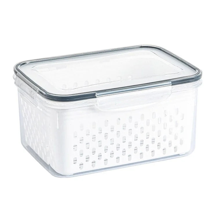 TY-30003 3300ML Kitchen Refrigerator Food Storage Box Clear PP Container with Basket (BPA-Free, No FDA)