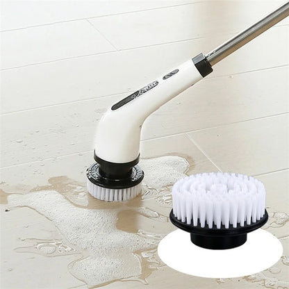 Long Handle Electric Spin Brush Cordless Shower Scrubber with 8 Replacement Heads