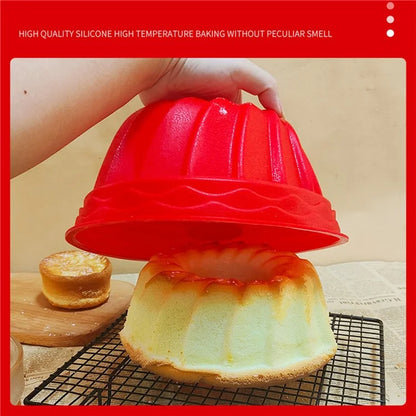 3D Spiral Shape Bundt Cake Mold with Wavy Edge DIY Bread Silicone Bakeware (No FDA)