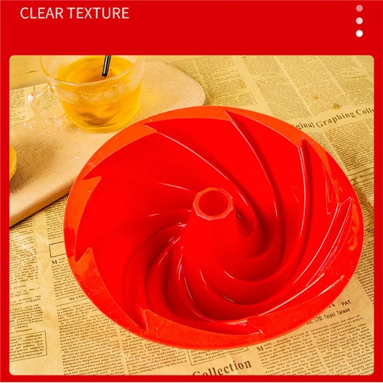 3D Spiral Shape Bundt Cake Mold with Wavy Edge DIY Bread Silicone Bakeware (No FDA)