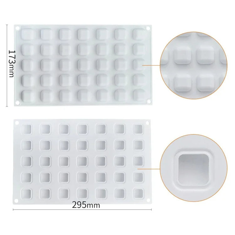 35 Grids Cube Shape Silicone Mold DIY Baking Pudding Mousse Cake Mold (BPA Free, No FDA Certificate)