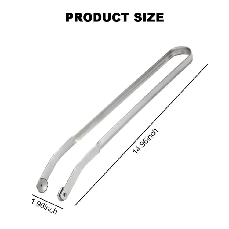 2PCS Stainless Steel Grill Tongs Barbecue Clamps Korean BBQ Tongs (No FDA Certified, BPA-Free)