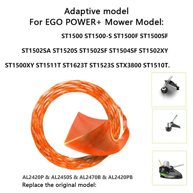 12Pcs 14ft / 4.27m Trimmer Line for EGO POWER+ ST1500 / ST1500-S Lawn Mower Nylon Rope, AL2420P