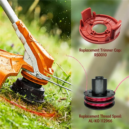 For AL-KO GTE 350 / GTE 450 / GTE 550 Grass Trimmer 6 Line Spool + 1 Spool Cap, 112966