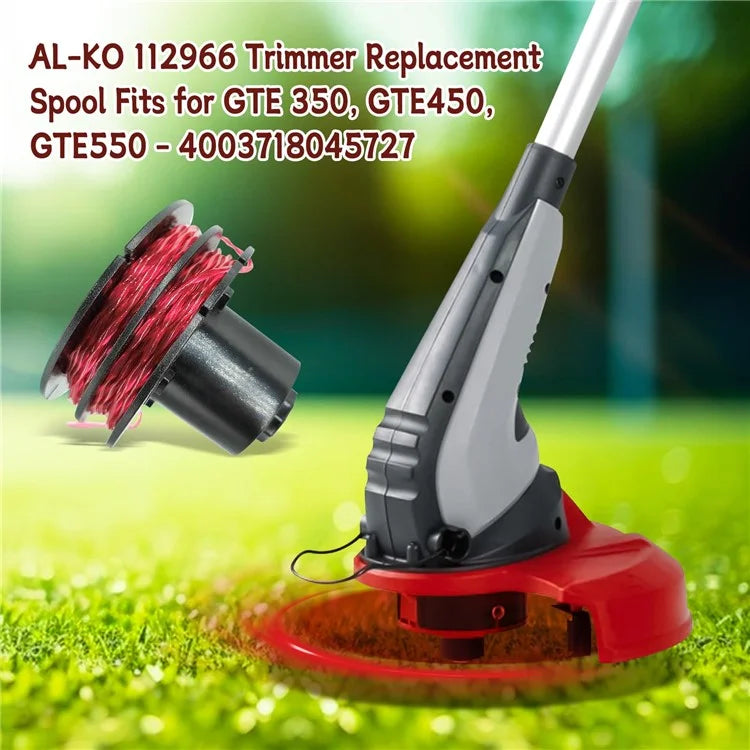 For AL-KO GTE 350 / GTE 450 / GTE 550 Grass Trimmer 6 Line Spool + 1 Spool Cap, 112966