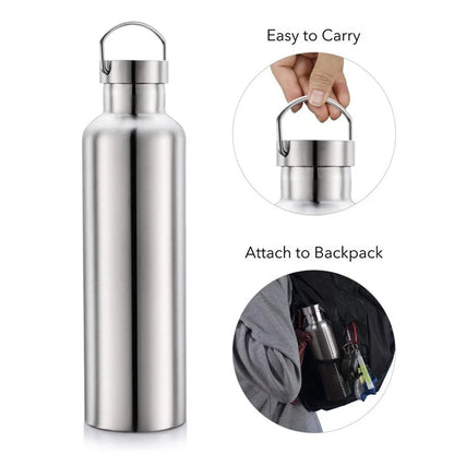 600ml Stainless Steel Water Bottle with Handle Outdoor Sports Insulated Cup (BPA Free, No FDA) - Primary Color