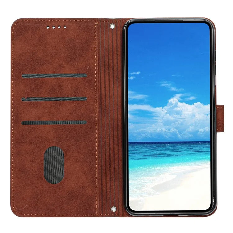 For Oppo A60 4G Case Heart Imprinted PU Leather Wallet Phone Cover with Strap