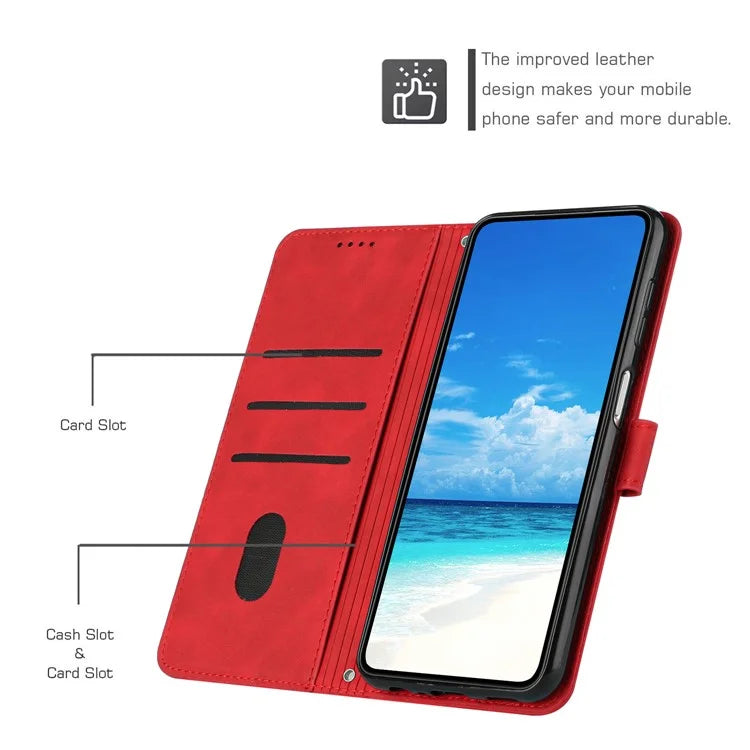 For Oppo A60 4G Case Heart Imprinted PU Leather Wallet Phone Cover with Strap