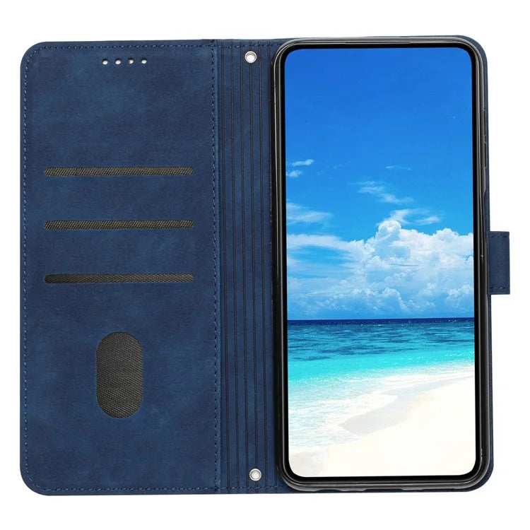 For Oppo A60 4G Case Heart Imprinted PU Leather Wallet Phone Cover with Strap