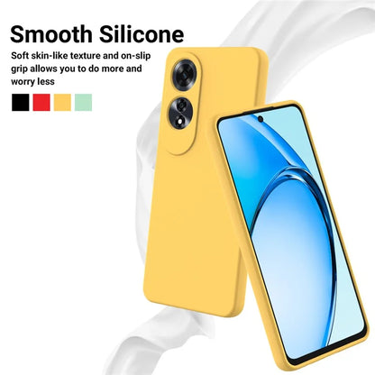 For Oppo A60 4G Cell Phone Case Liquid Silicone Scratch Resistant Phone Cover with Strap