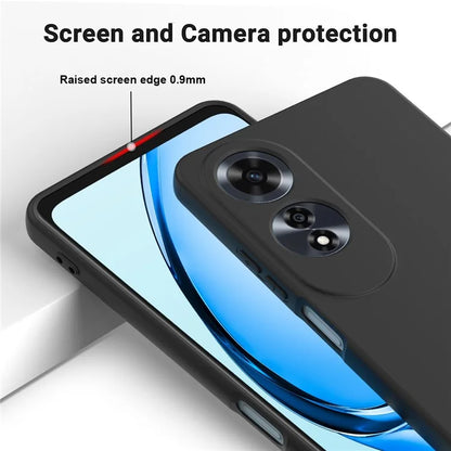 For Oppo A60 4G Cell Phone Case Liquid Silicone Scratch Resistant Phone Cover with Strap