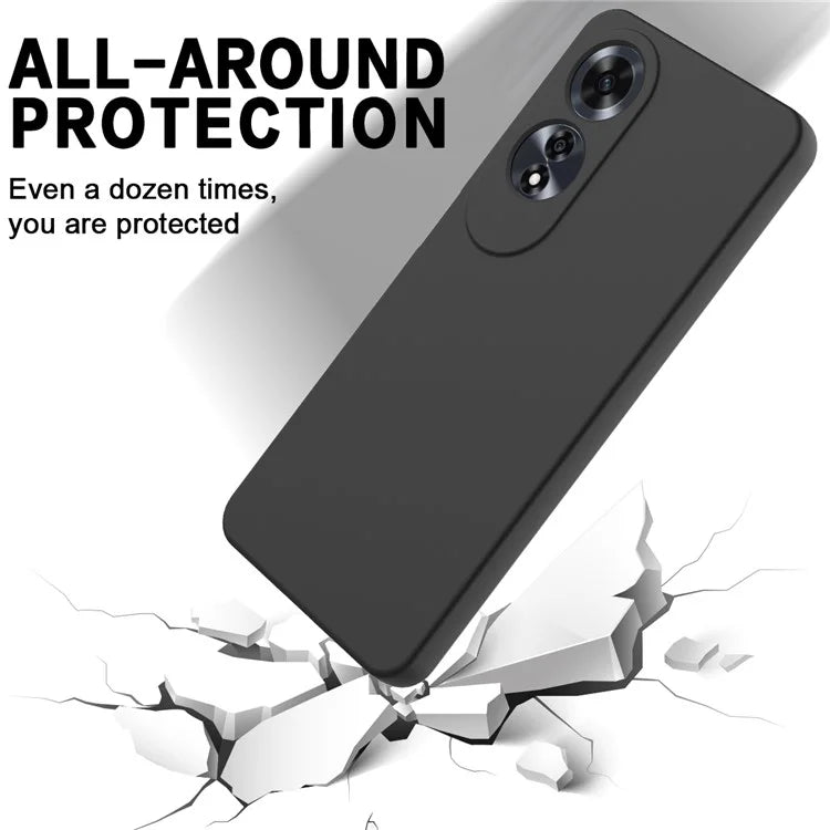 For Oppo A60 4G Cell Phone Case Liquid Silicone Scratch Resistant Phone Cover with Strap