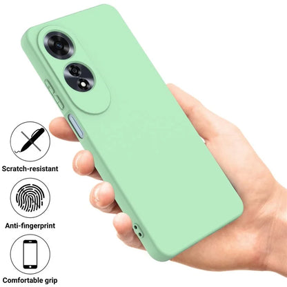 For Oppo A60 4G Cell Phone Case Liquid Silicone Scratch Resistant Phone Cover with Strap