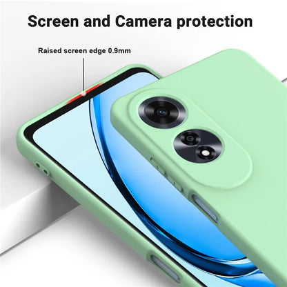 For Oppo A60 4G Cell Phone Case Liquid Silicone Scratch Resistant Phone Cover with Strap