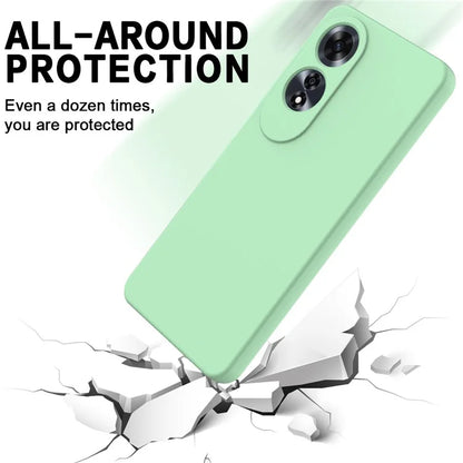 For Oppo A60 4G Cell Phone Case Liquid Silicone Scratch Resistant Phone Cover with Strap