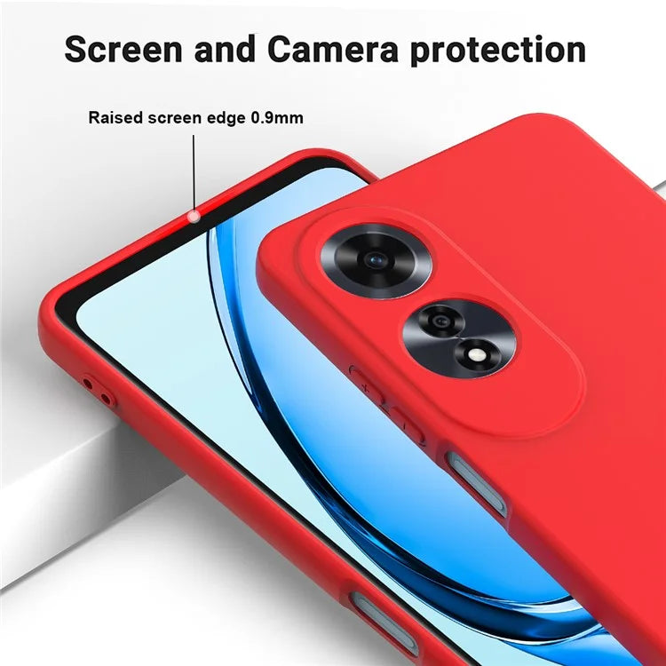 For Oppo A60 4G Cell Phone Case Liquid Silicone Scratch Resistant Phone Cover with Strap