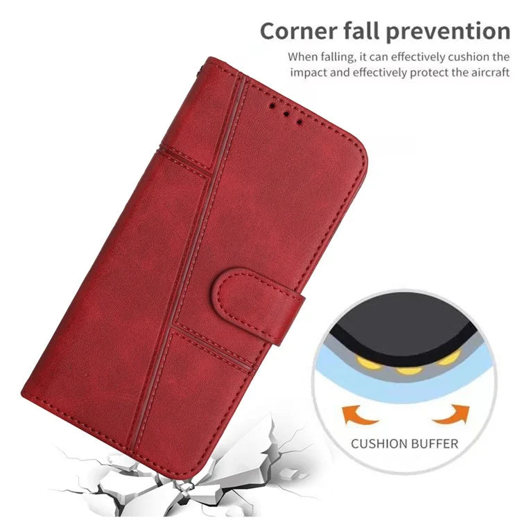 For Oppo A60 4G Case Fall Protection Calf Texture PU Leather Wallet Phone Cover