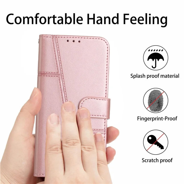 For Oppo A60 4G Case Fall Protection Calf Texture PU Leather Wallet Phone Cover