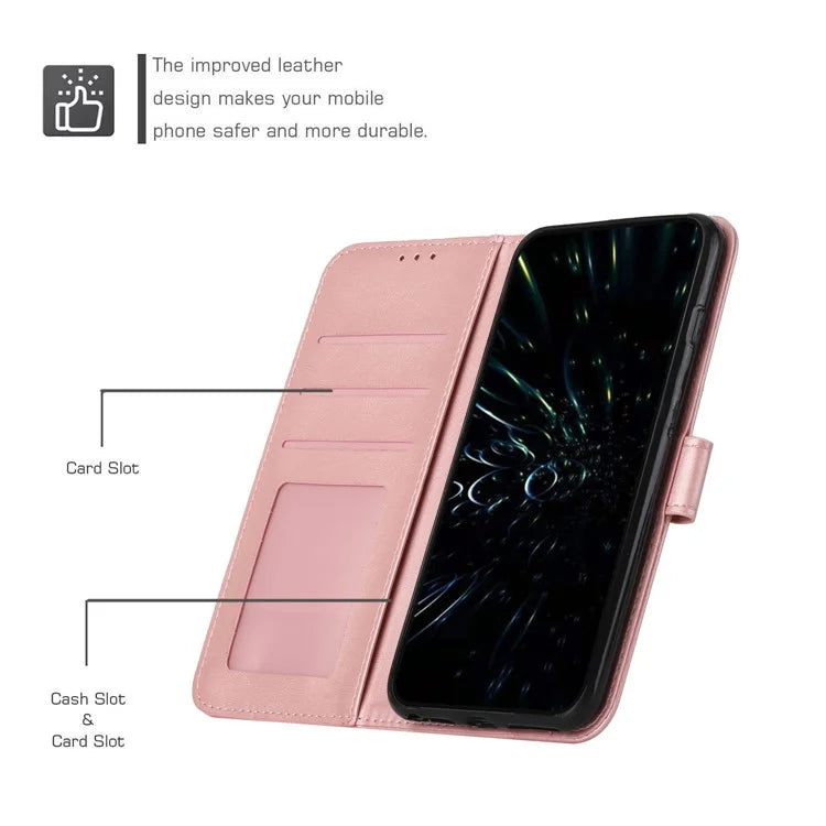 For Oppo A60 4G Case Fall Protection Calf Texture PU Leather Wallet Phone Cover