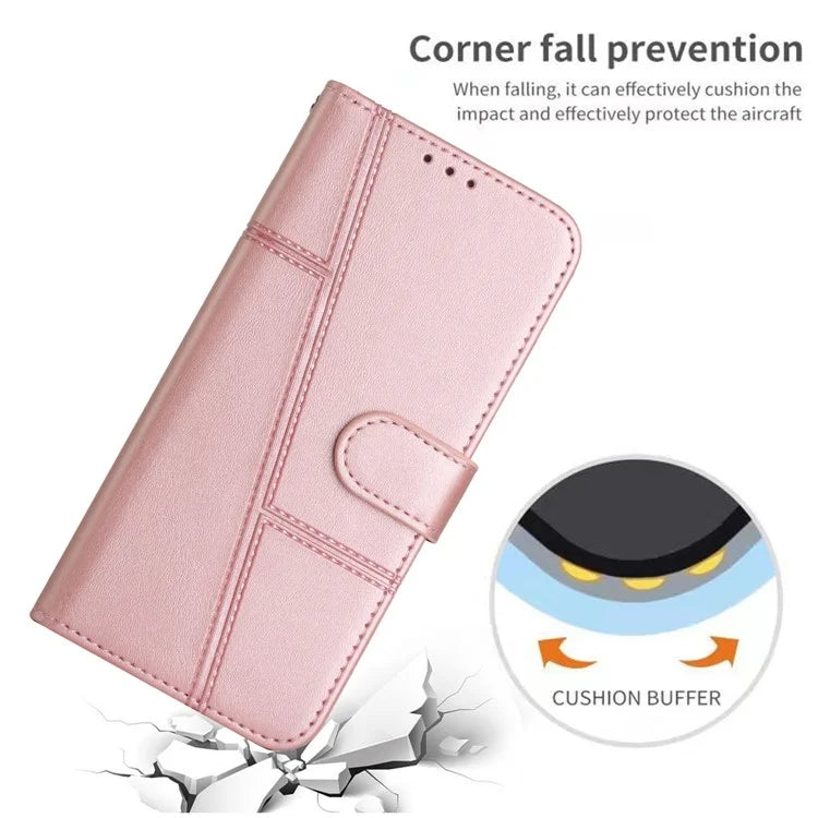 For Oppo A60 4G Case Fall Protection Calf Texture PU Leather Wallet Phone Cover