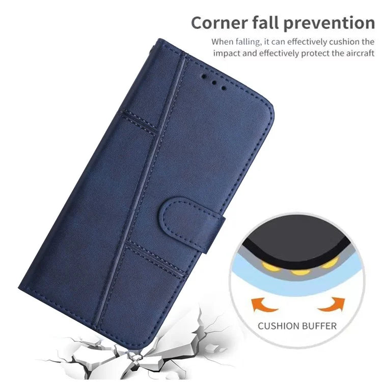 For Oppo A60 4G Case Fall Protection Calf Texture PU Leather Wallet Phone Cover