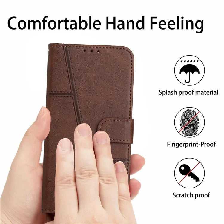 For Oppo A60 4G Case Fall Protection Calf Texture PU Leather Wallet Phone Cover