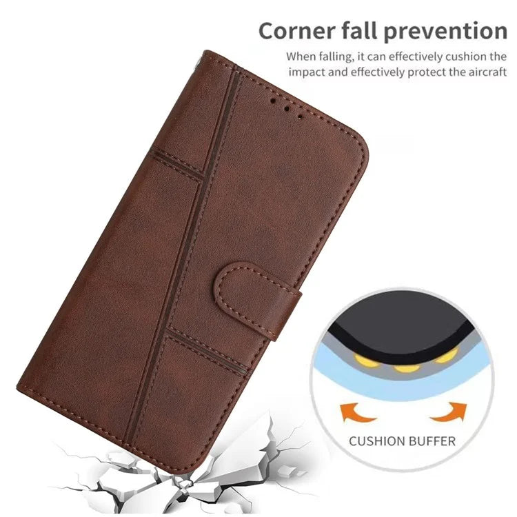 For Oppo A60 4G Case Fall Protection Calf Texture PU Leather Wallet Phone Cover