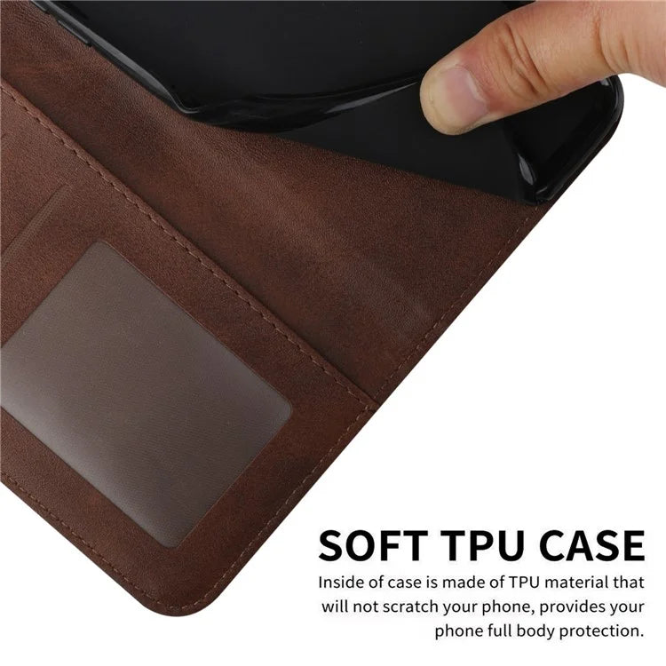 For Oppo A60 4G Case Fall Protection Calf Texture PU Leather Wallet Phone Cover