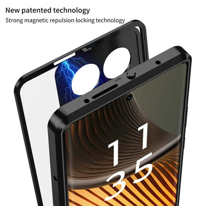 For Motorola Edge 50 Ultra 5G / Moto X50 Ultra 5G Case Pop-Up Snap Lock Aluminium Alloy+PC Matte Phone Cover