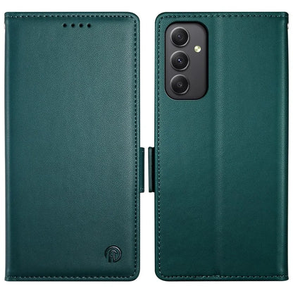 DF-010 For Samsung Galaxy A35 5G Case Leather Phone Cover with Side Magnetic Claspsish Green