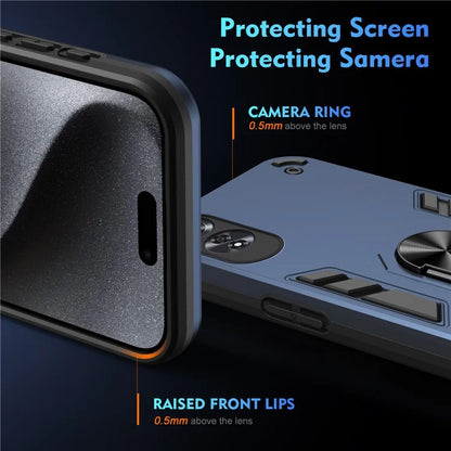 For Oppo A60 4G Case PC+TPU Anti-Scratch Phone Shell with Finger Ring Kickstand