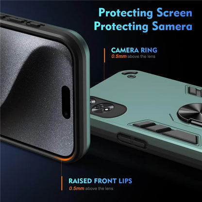 For Oppo A60 4G Case PC+TPU Anti-Scratch Phone Shell with Finger Ring Kickstand